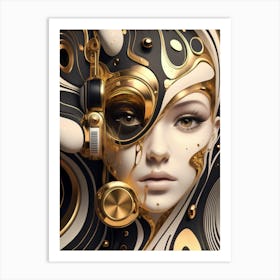 Headphones woman 1 Art Print