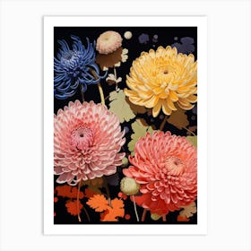 Surreal Florals Chrysanthemum 1 Flower Painting Art Print