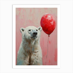 Cute Polar Bear 4 With Balloon Art Print