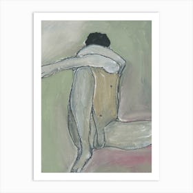 male nude homoerotic gay art adult full frontal nude painting man naked 1 Art Print