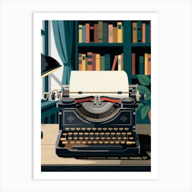 Typewriter On A Desk Art Print