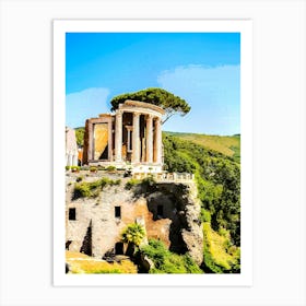 Ruins In Park Of Villa Gregoriana, Tivoli, Lazio, Italy Art Print