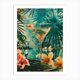 Tropical Frangipani Cocktail Art Print