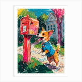 Corgi Mailbox Art Print