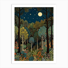 William Morris Night In The Forest 15 Art Print