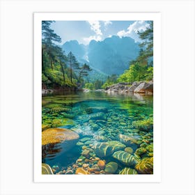 Clear Water In A Mountain Stream Art Print