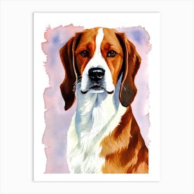 English Foxhound 3 Watercolour Dog Art Print