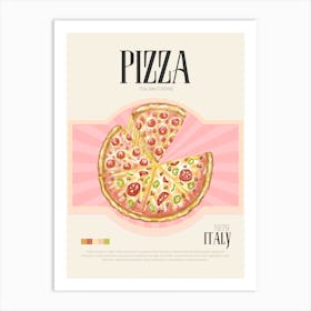 Retro Pizza Art Print