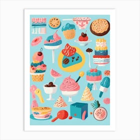 Ice Cream And Desserts Art Print