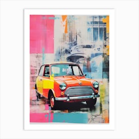 Mini Cooper Inspired Retro Vivid 4 Art Print