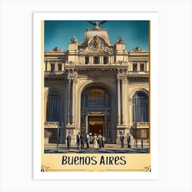 Aihrgdesign A Retro Travel Poster For Buenos Aires Featuring 2 Art Print