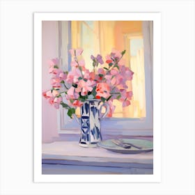 A Vase With Sweet Pea, Flower Bouquet 2 Art Print