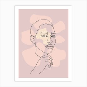 Portrait Line Drawing Of A Woman Art Print