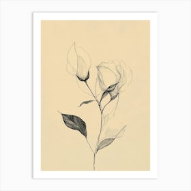 Roses And Leaves Art Print