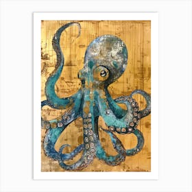 Dumbo Octopus Gold Effect Collage 4 Art Print