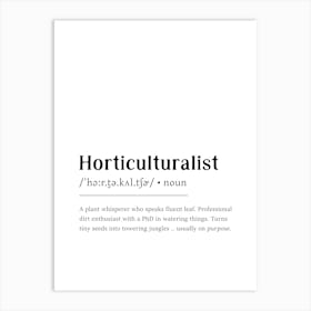 Horticulturist Definition Poster - Dictionary Affiche