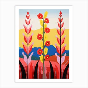 Flower Motif Painting Gladiolus Flower 2 Art Print