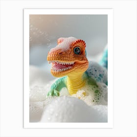 Toy Dinosaur Bubble Bath 3 Art Print