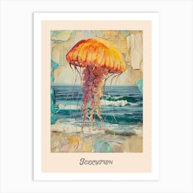 Jellyfish Vintage Collage 1 Art Print