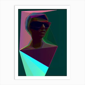 Abstract portrait, shapes, "Cool Dreams" Art Print