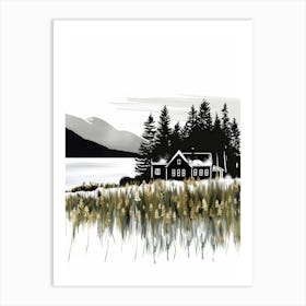 House By The Lake Canvas Print 1 Art Print