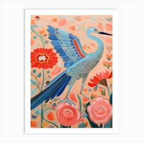 Maximalist Bird Painting Great Blue Heron 5 Art Print