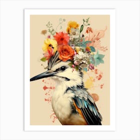 Bird With A Flower Crown Mockingbird 3 Art Print