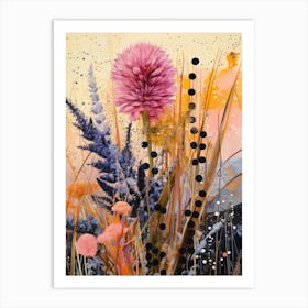 Surreal Florals Fountain Grass 2 Flower Painting Art Print