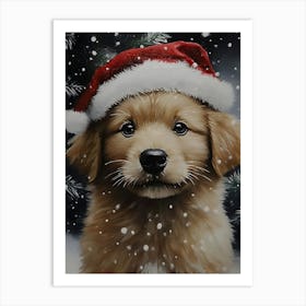 Santa Puppy 3 Art Print