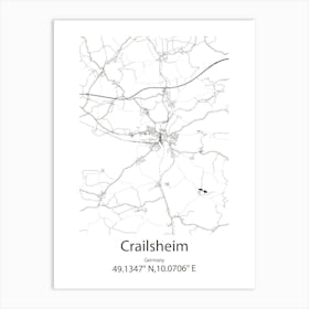 Crailsheim,Germany Minimalist Map Art Print