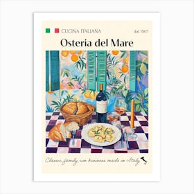Osteria Del Mare Trattoria Italian Poster Food Kitchen Art Print