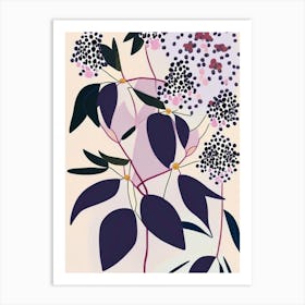 Elderberry Blossom Wildflower Modern Muted Colours 1 Art Print