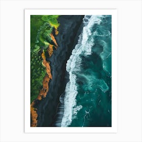 Black Sand Beach in Iceland Art Print