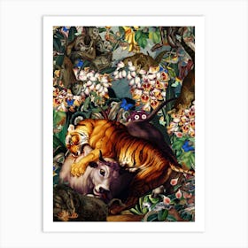 Tiger Attack Art Print