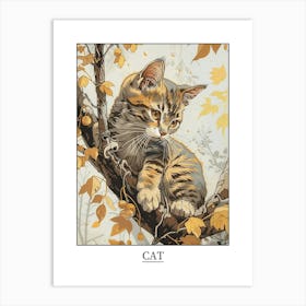 Cat Precisionist Illustration 1 Poster Art Print