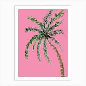 Pink Palm Tree Art Print