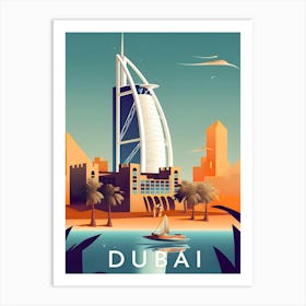 Dubai Retro Travel Art Print