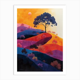 Sunset In The Hills Art Print