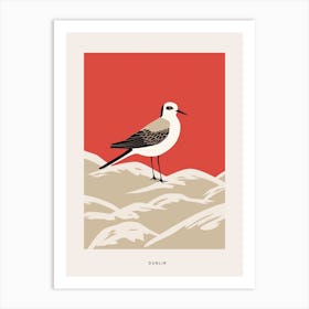 Minimalist Dunlin 3 Bird Poster Art Print