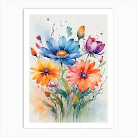 Watercolor Flowers 23 Art Print