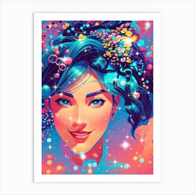 Girl With Bubbles 2 Art Print