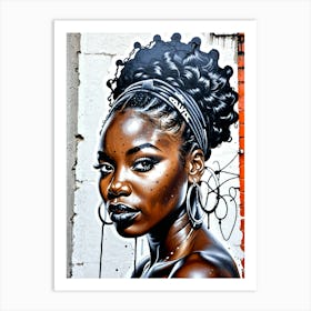 Graffiti Mural Of Beautiful Black Woman 357 Art Print