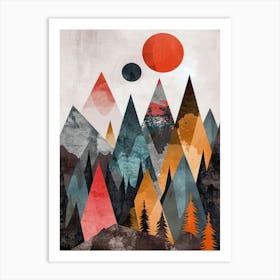 Abstract Mountains Canvas Print Art Print