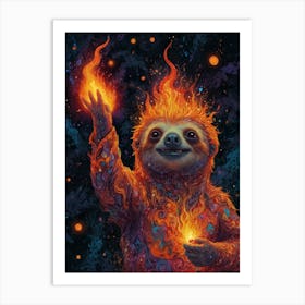 Fire Sloth Art Print