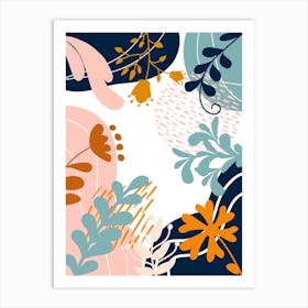 Abstract Floral Pattern 15 Art Print