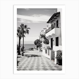 Marbella, Spain, Mediterranean Black And White Photography Analogue 1 Art Print