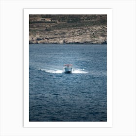 Speed Boat in the Mediterranean Sea Art Print