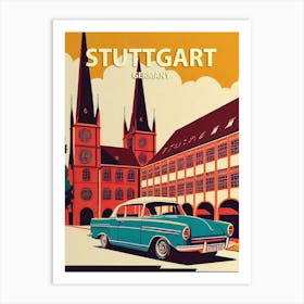 Stuttgart Germany Retro Art Print