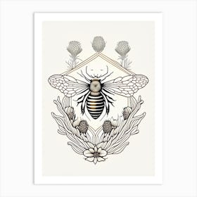 Queen Beehive 4 William Morris Style Art Print