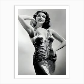 American Actress Rita Hayworth 1945 Art Print